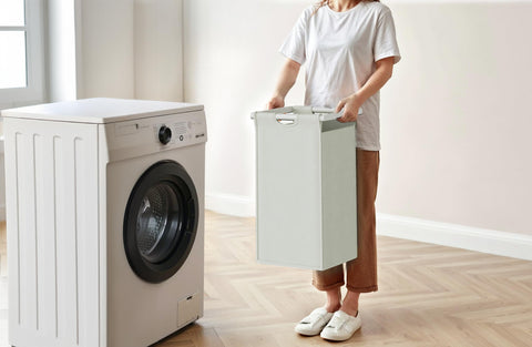 Ideal for laundry room, bathroom, or bedroom organization in a white finish.