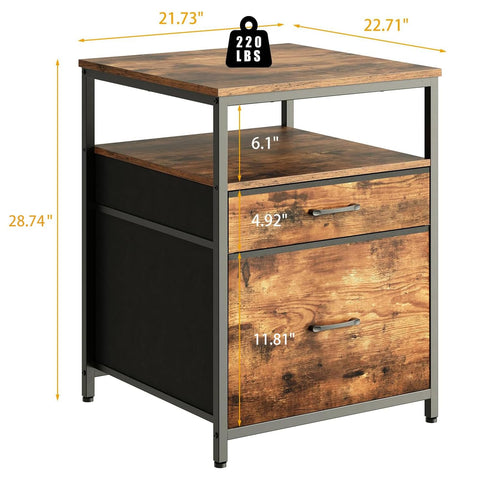 Herture mini fridge stand showing two fabric drawers, ideal for clutter-free counter space.