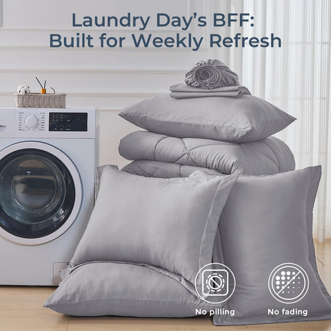 HEVUMYI baffle-box comforter construction keeps fill evenly distributed