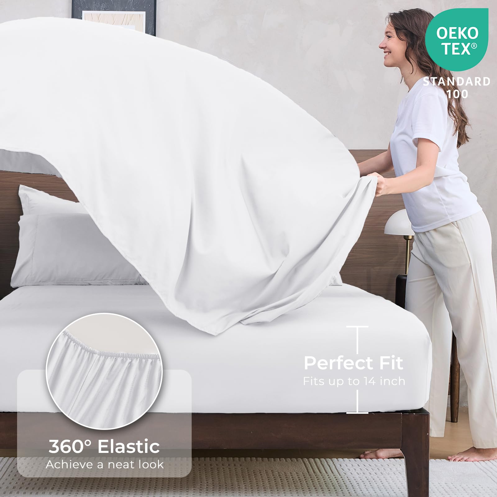 HEVUMYI Pillow shams complete the elegant bed-in-a-bag look.