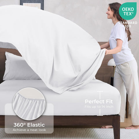 HEVUMYI Pillow shams complete the elegant bed-in-a-bag look.