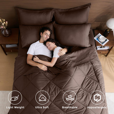 HEVUMYI brown queen flat sheet smooth and breathable for restful nights