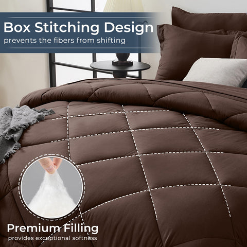 HEVUMYI brown queen pillowcases showing soft microfiber and cozy feel