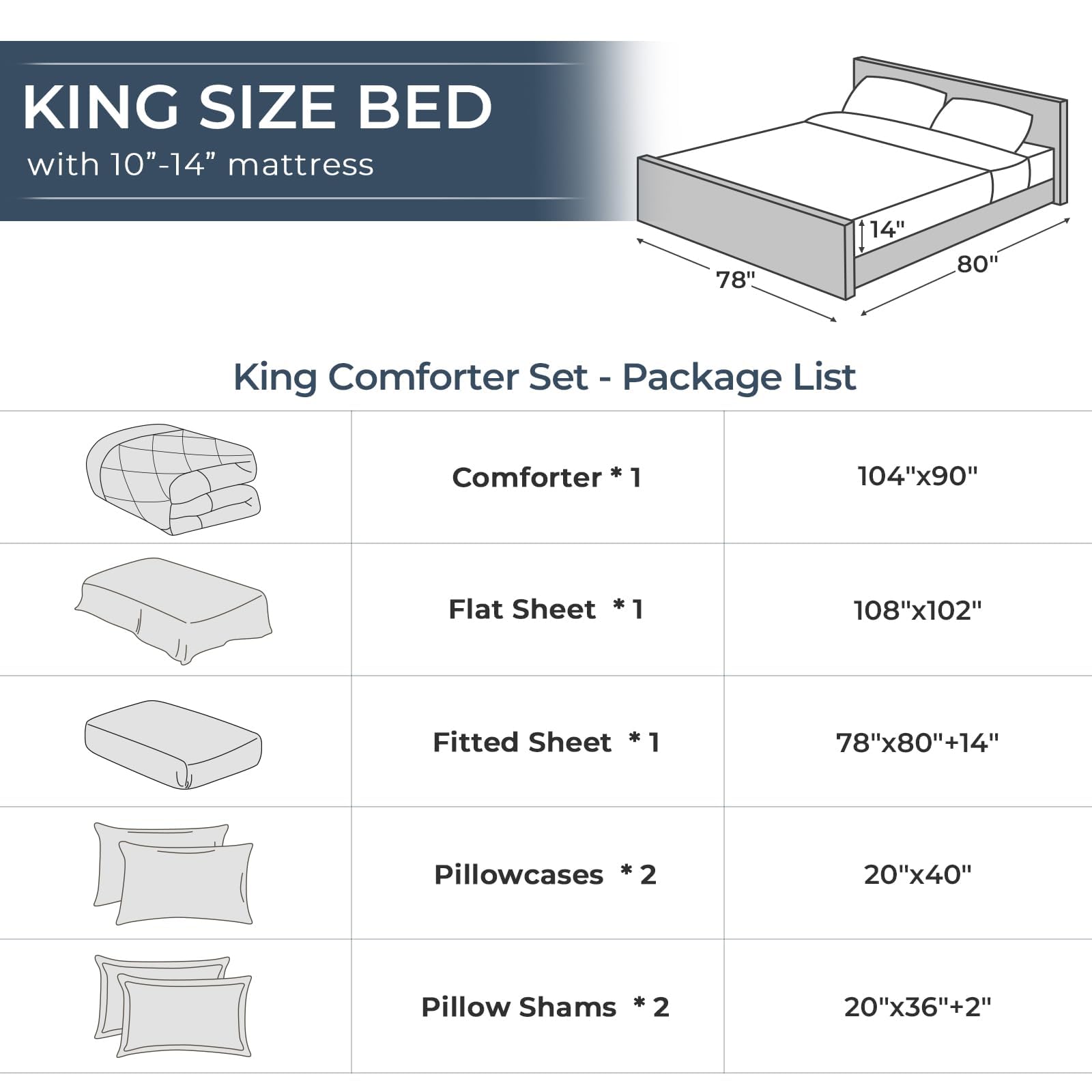 HEVUMYI King All-season Comforter 104x90 suits year-round warmth.