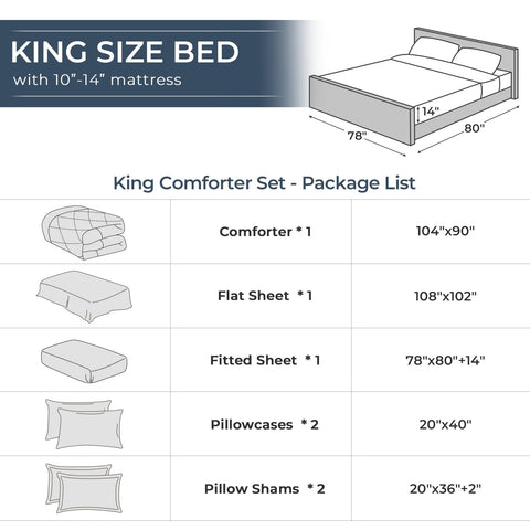 HEVUMYI King All-season Comforter 104x90 suits year-round warmth.
