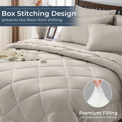 HEVUMYI Oatmeal Queen Pillowcases provide subtle softness for a serene night.