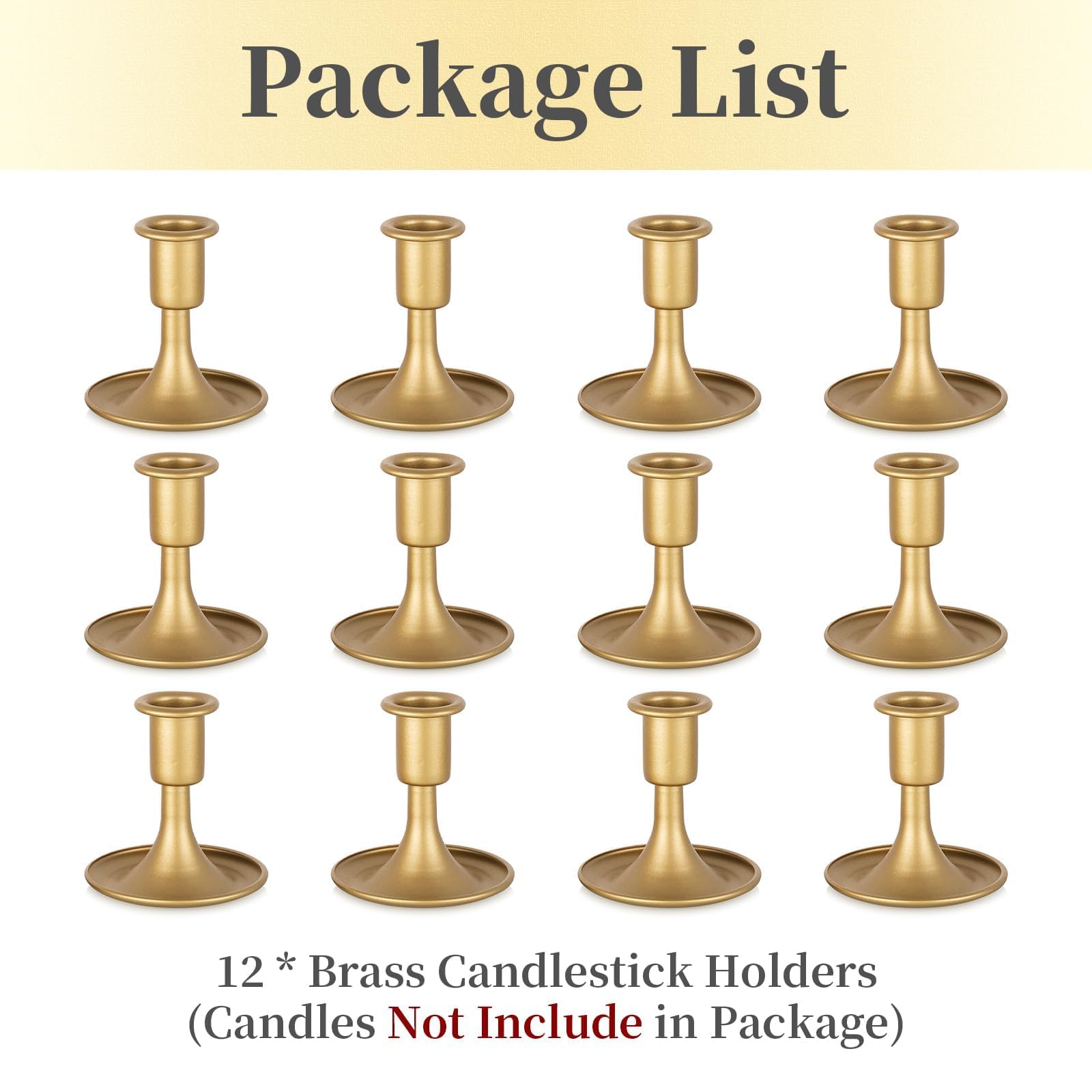 Hewory 12-pack brass candlesticks ready for gifting