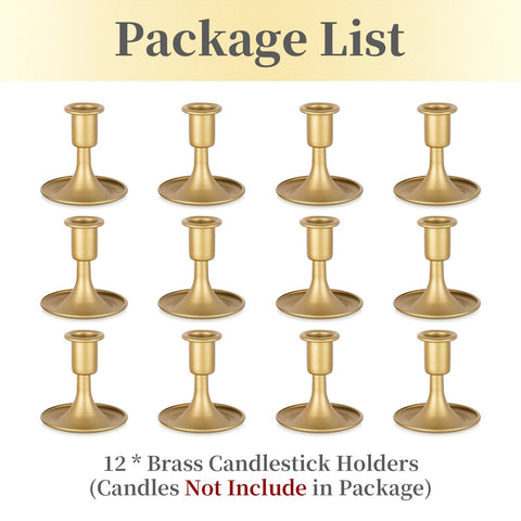 Hewory 12-pack brass candlesticks ready for gifting