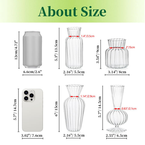Hewory bud vase small clear for real or artificial flowers and desk decor.