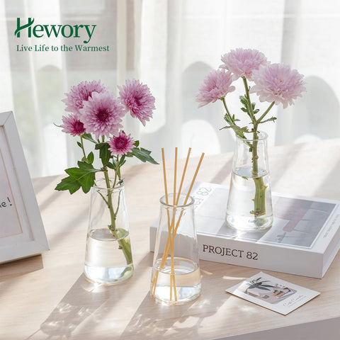 Hewory Glass Bud Vase wedding or event decor for table centerpieces.
