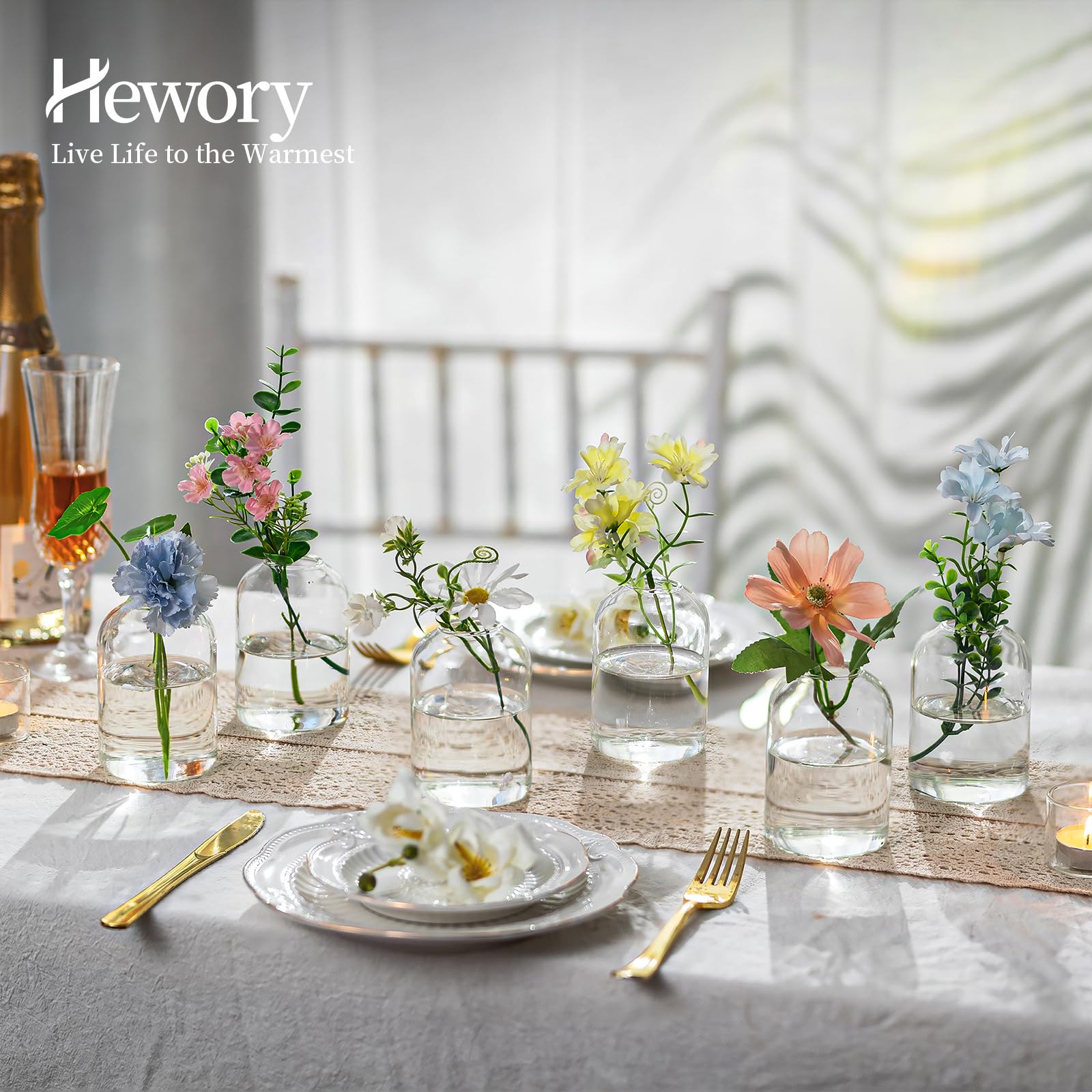 Hewory bulk 12-pack vases suitable for event or home decor