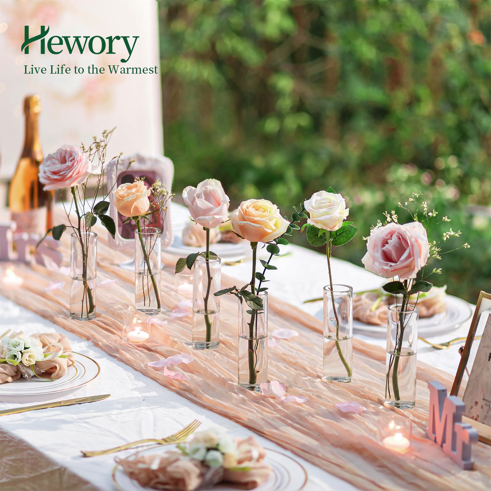 Hewory bulk vases 12-pack versatile dining table decor and centerpieces