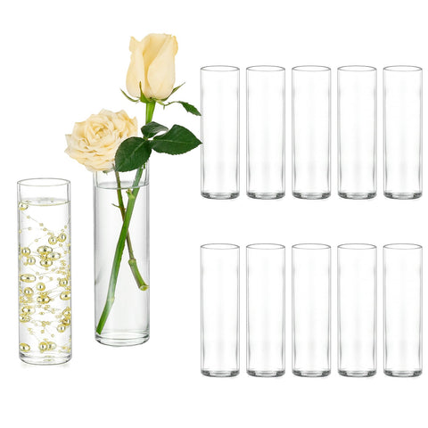 Hewory cylinder bud vase set of 12 – slim silhouette for elegant centerpieces