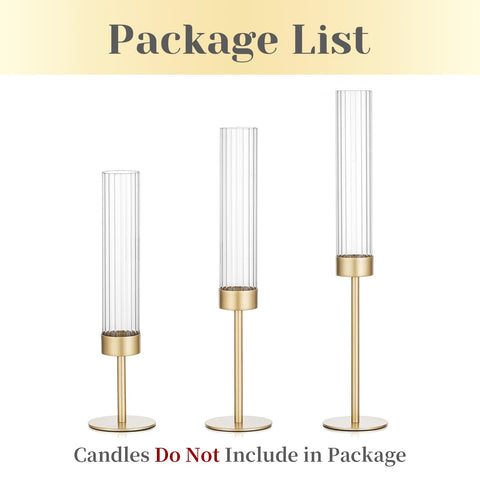 Hewory Gold hurricane candle holders are designed for safety with 7/8 inch taper or LED candles.