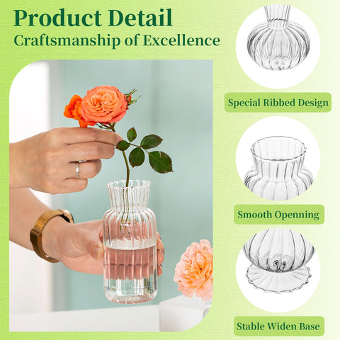 Hewory kitchen dining vase small clear suited for countertop centerpieces.