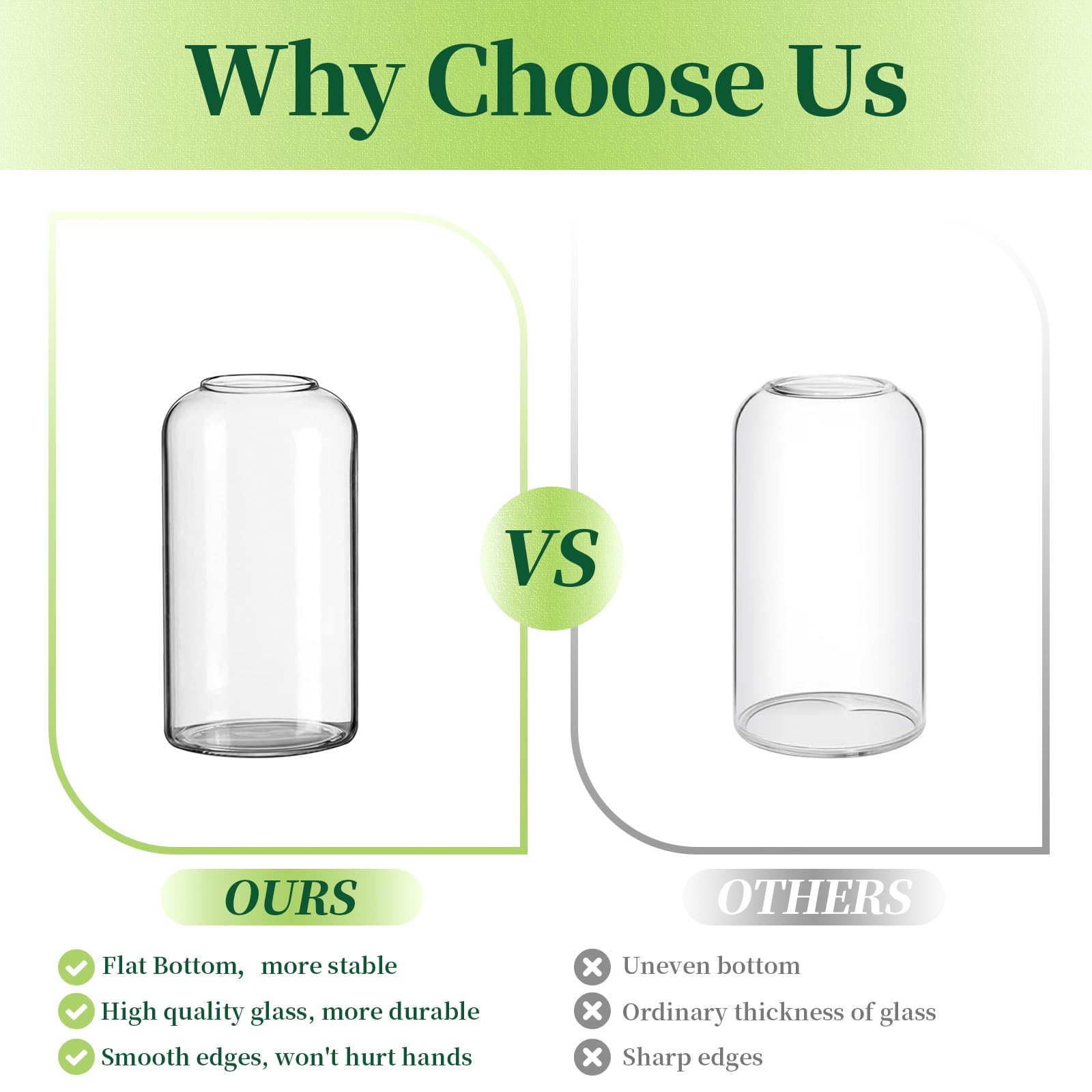 Hewory mini clear vase close-up shows modern, versatile home decor.