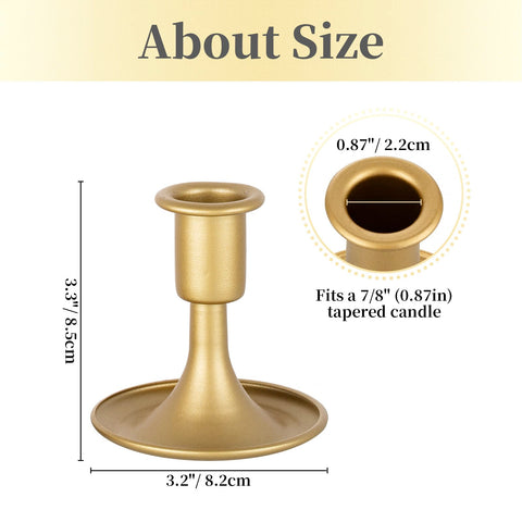 Hewory short skinny brass candle holder showing slim silhouette