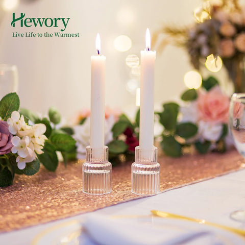 Hewory vintage ribbed candle holder with timeless design.