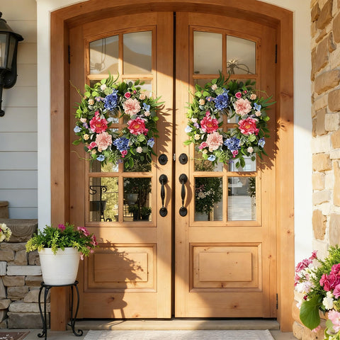 HEY BEKY 24-inch spring wreath ready for indoor or covered outdoor use