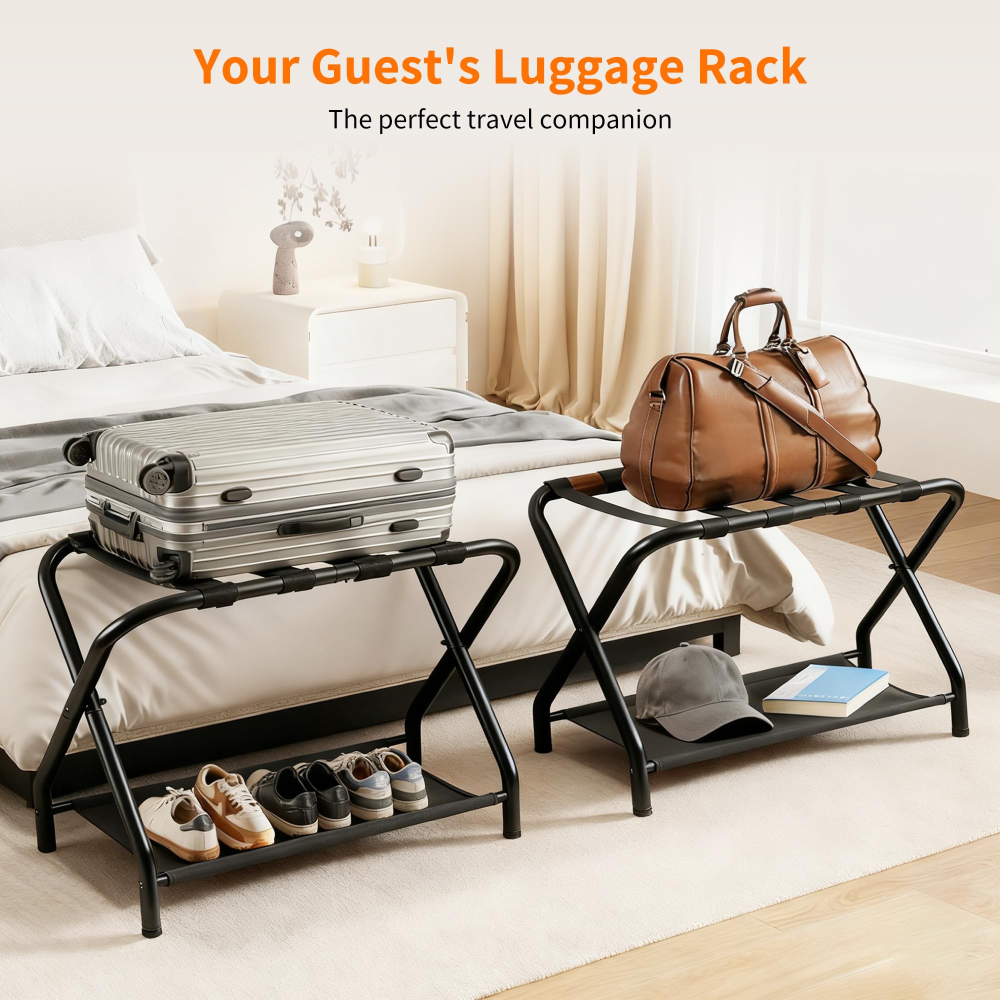 Heybly luggage rack folded profile stored neatly to save space.