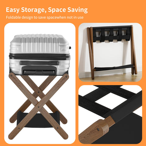 Heybly luggage rack folds flat for compact storage
