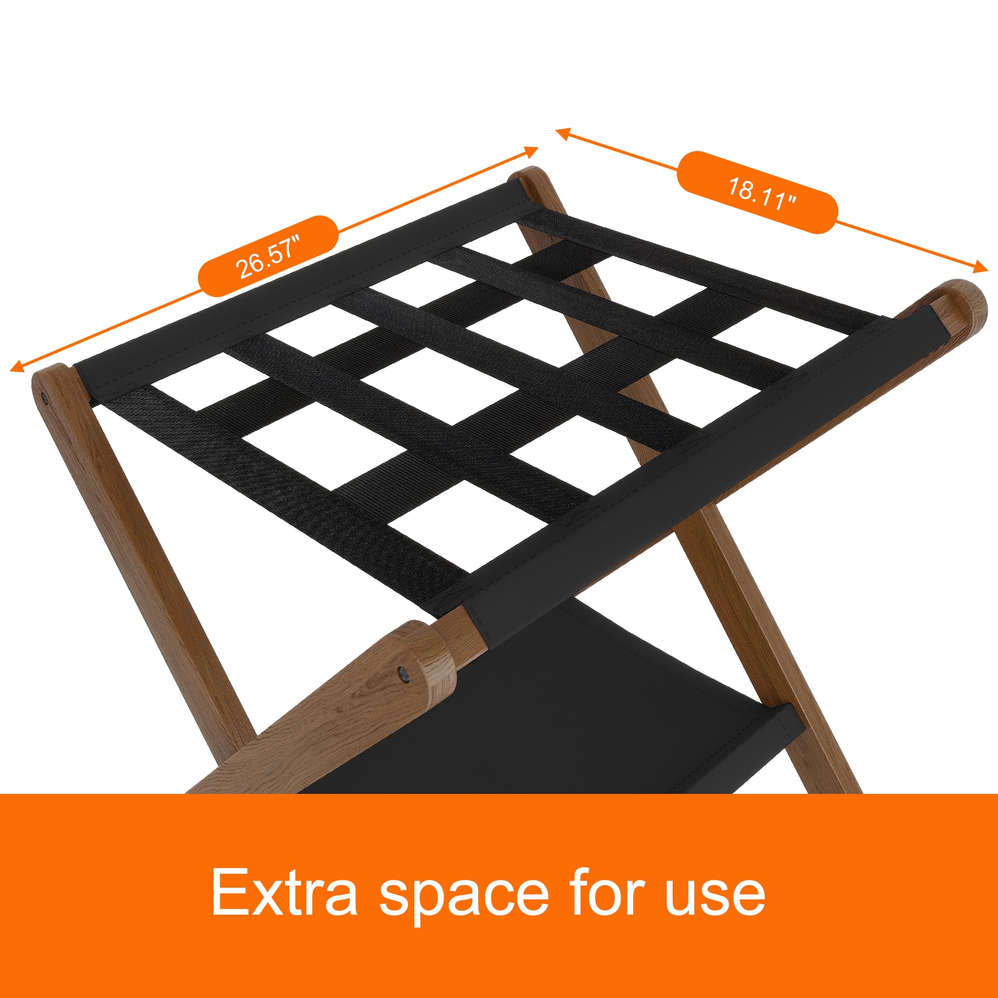 Heybly luggage rack provides sturdy support for large suitcases