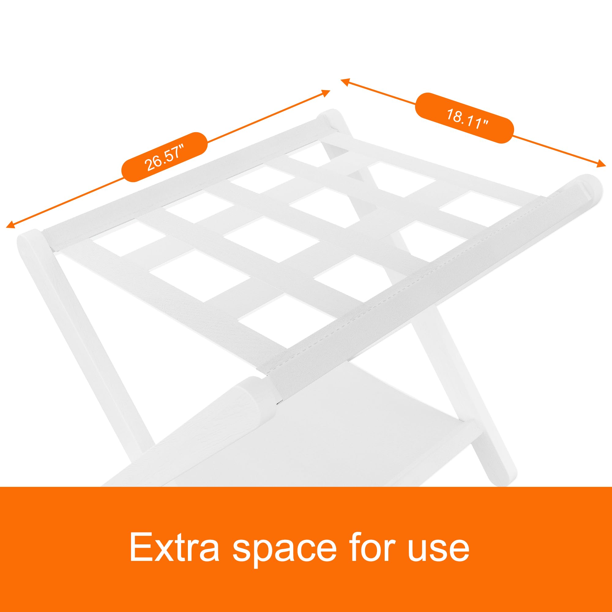 Heybly rack features seven fixed straps for stable, non-sway support