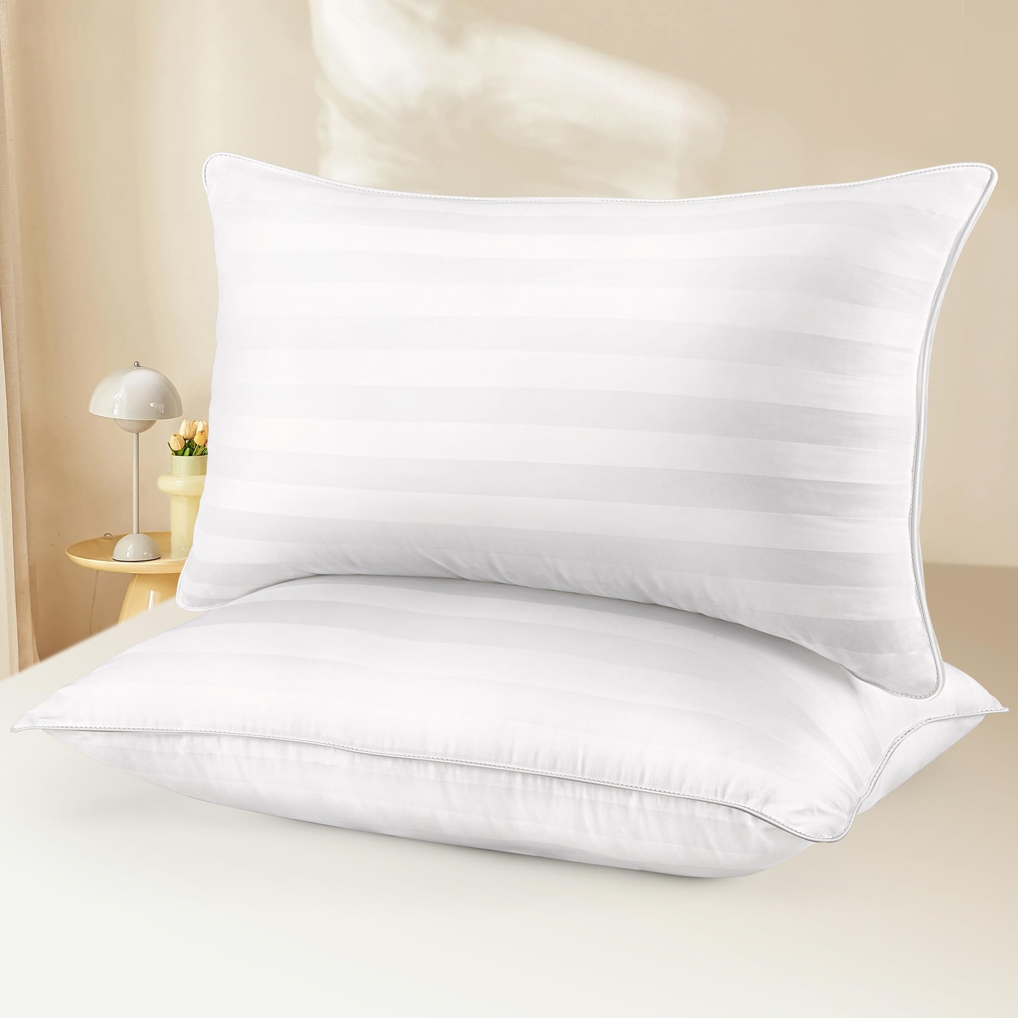HEYCUZI King Size Pillow cover closeup shows cooling satin finish for comfortable sleep.