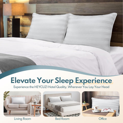 HEYCUZI neck and shoulder support design suited for back, side, and stomach sleepers.
