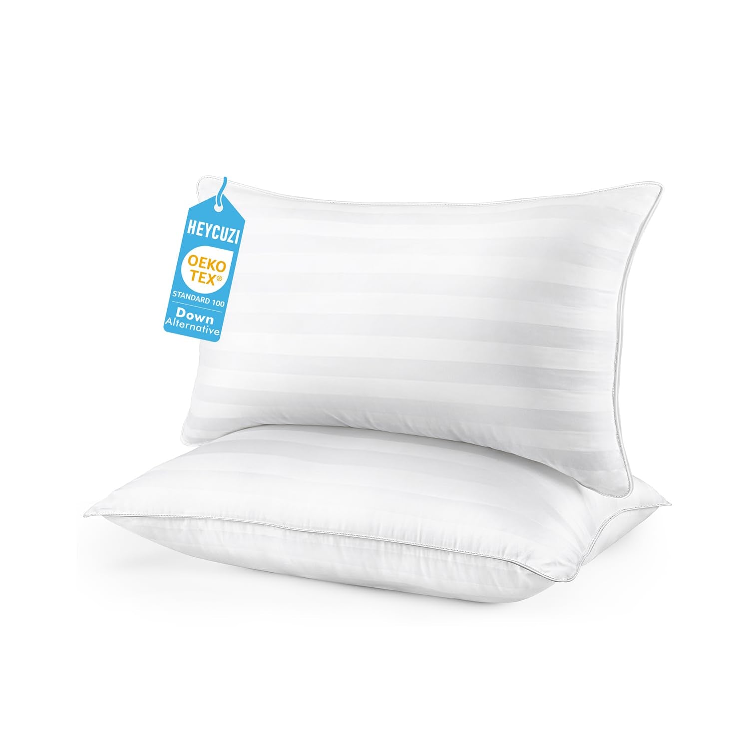 HEYCUZI queen pillows with a soft-microfiber-cover offer breathable comfort for nightly use.