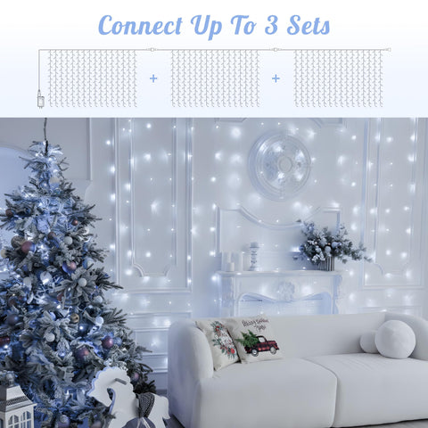 HEYFUNi 30V adapter powers the curtain lights safely and efficiently