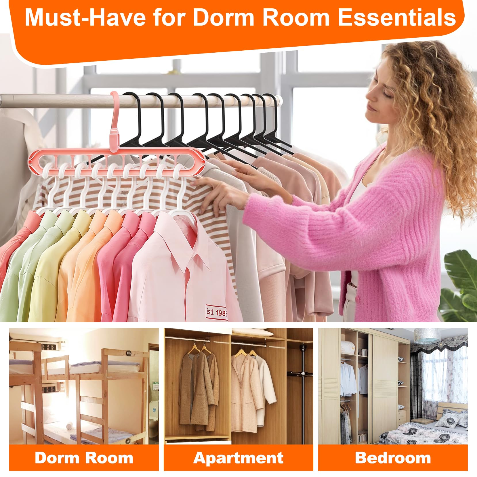 Heyhouse durable plastic dorm hanger supports heavy coats and outfits