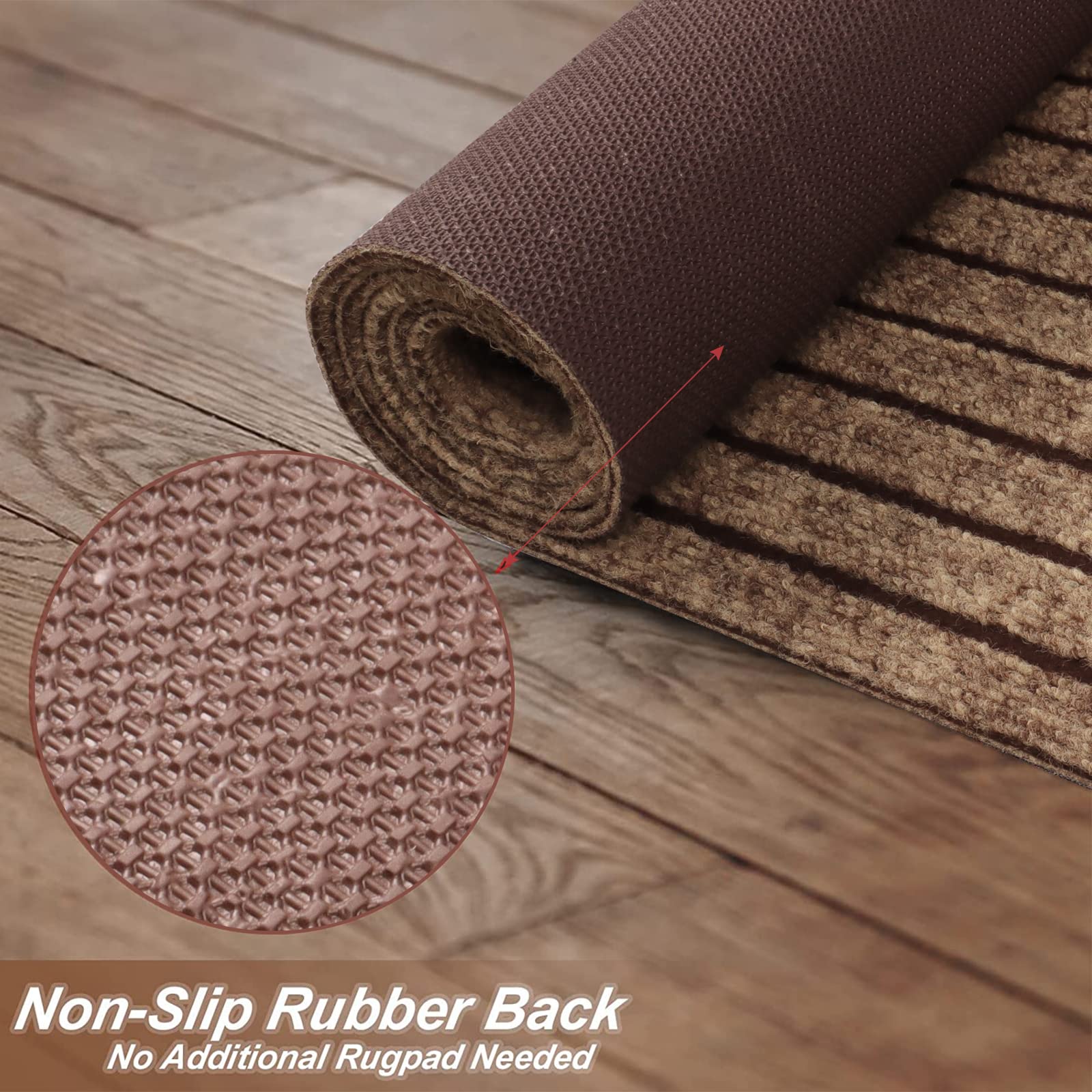 Heyroll rubber-backed runner protects floors in entryways and laundry rooms.