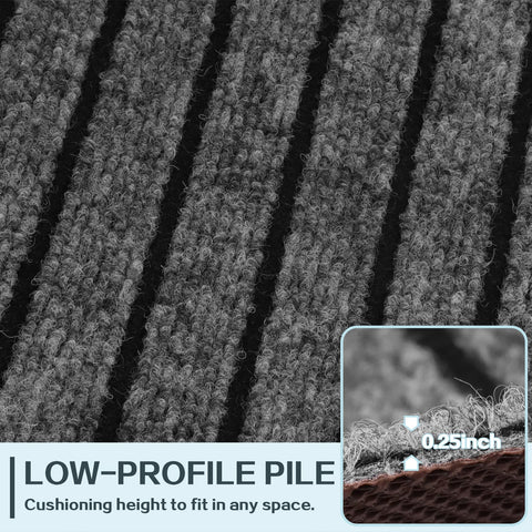 Heyroll rubber-backed non-slip runner ensures secure footing in busy entryways.