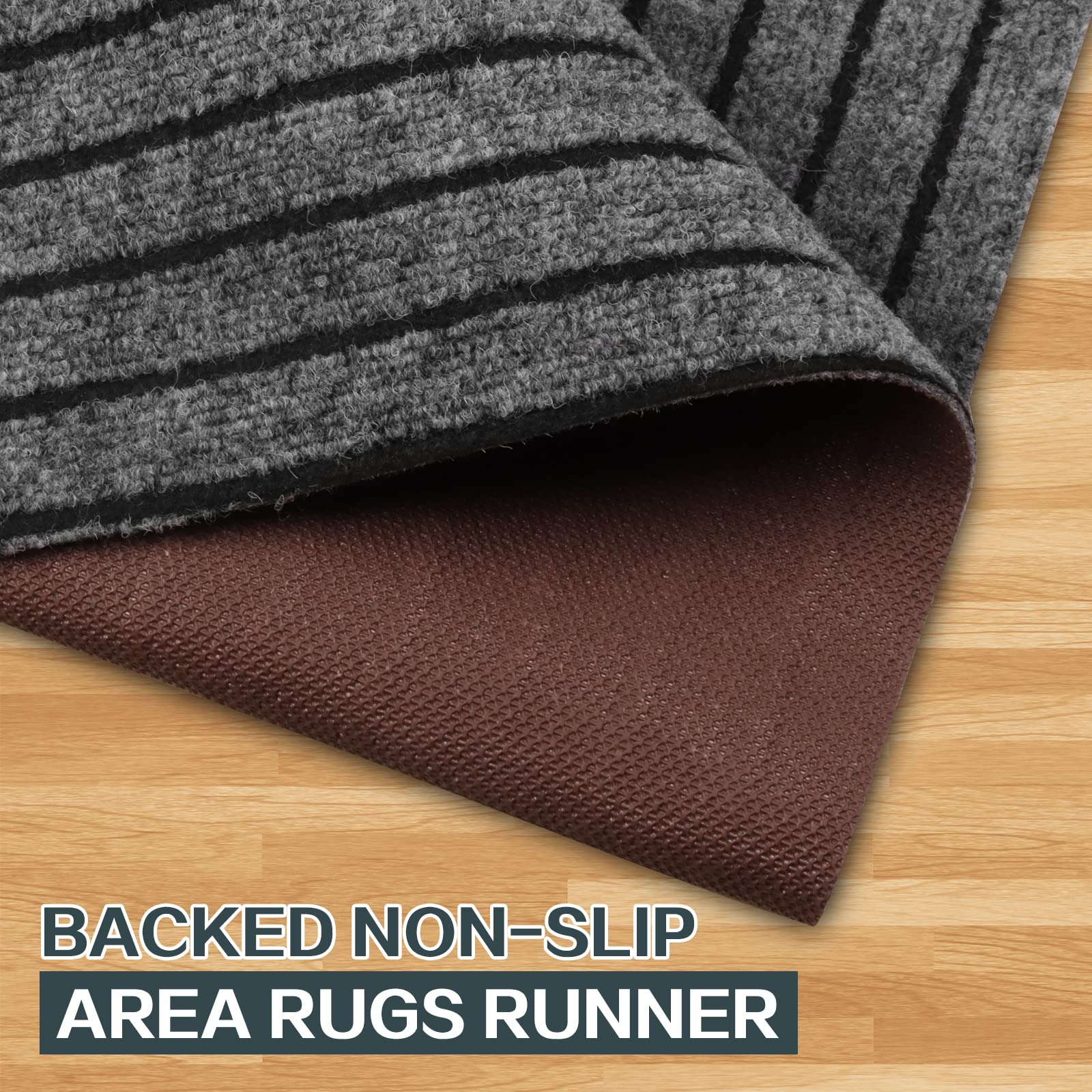 Heyroll washable indoor-outdoor hallway rug, easy to clean after outdoor use.