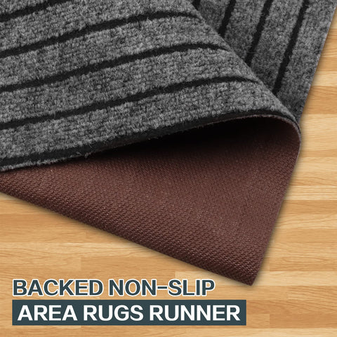 Heyroll washable indoor-outdoor hallway rug, easy to clean after outdoor use.