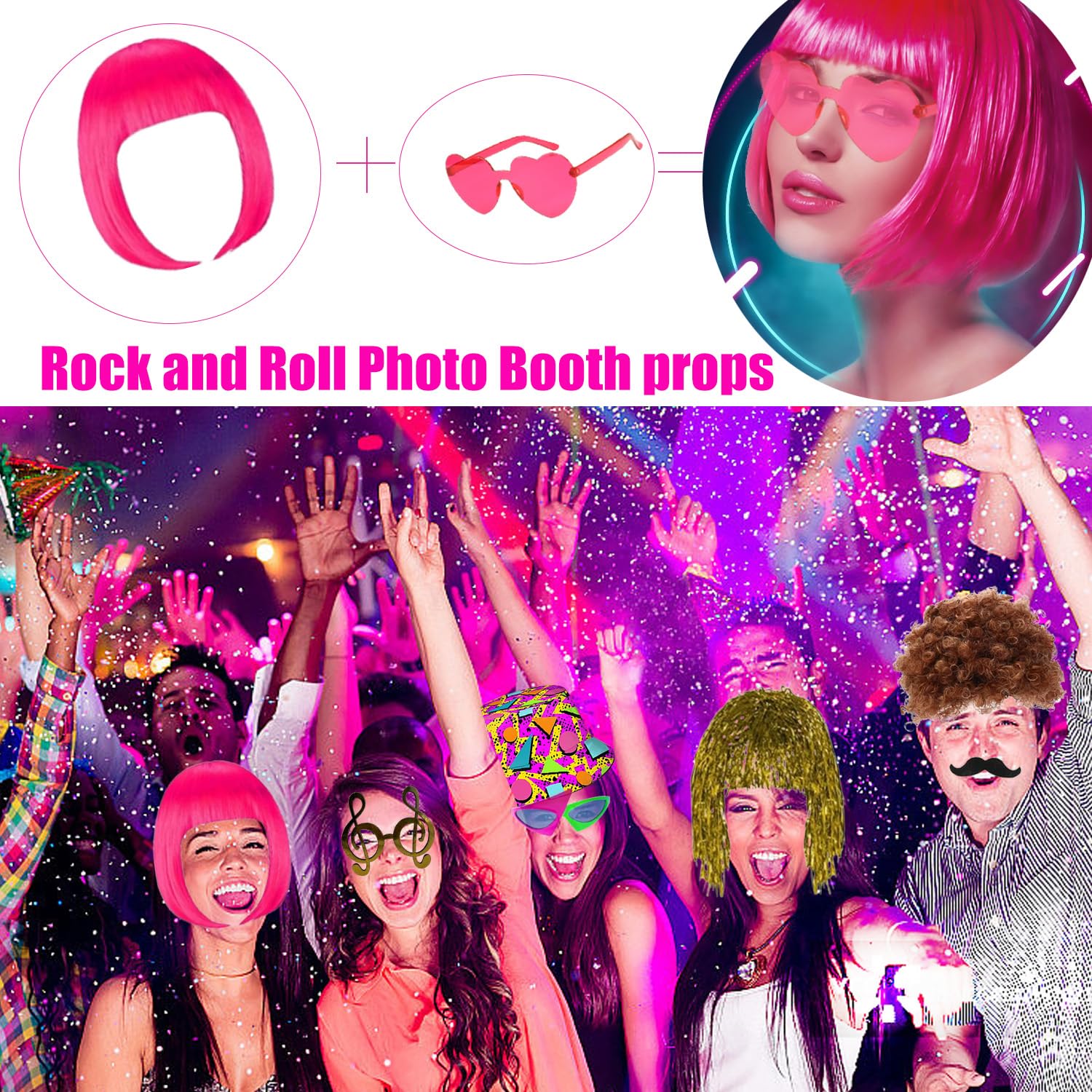 HeyTop rock wigs provide instant cosplay for group portraits.