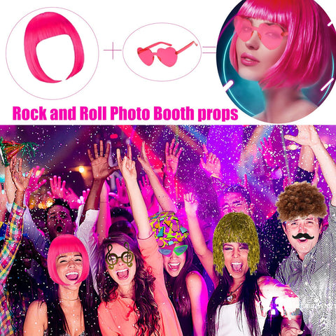 HeyTop rock wigs provide instant cosplay for group portraits.