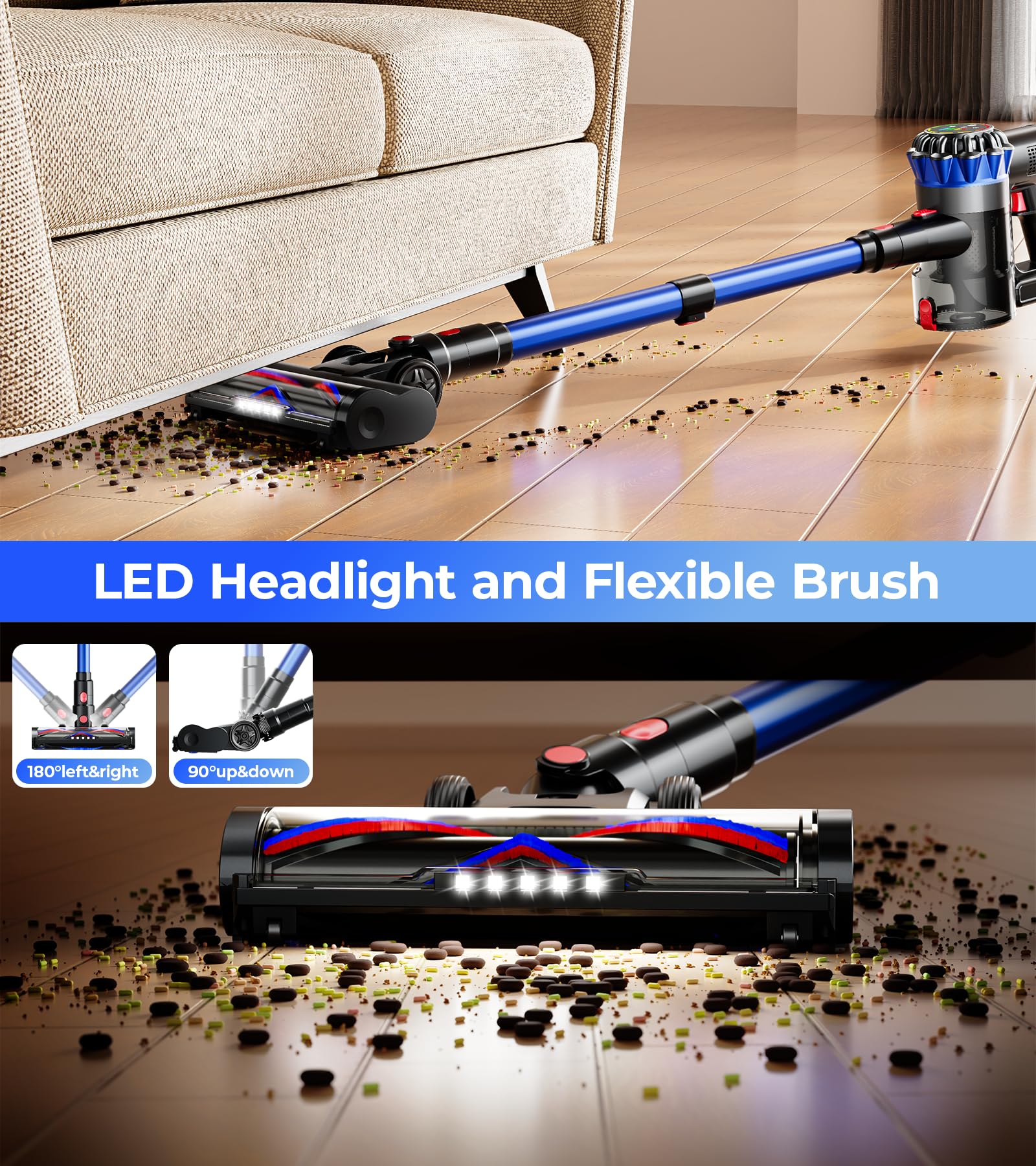HFFLH lightweight ergonomic handle enables comfortable one-handed use.