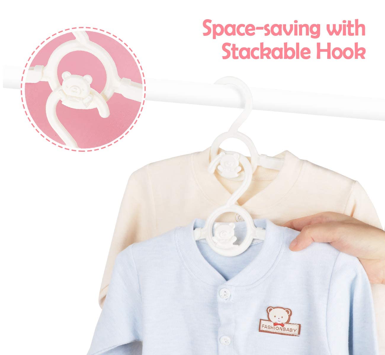 HGYZE Baby Hangers 20-piece set supports growing wardrobes