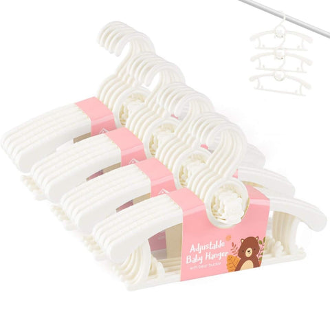 HGYZE Baby Hangers: 20 white bear-hook set for growing kids' closets