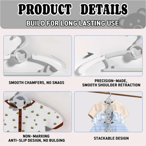 HGYZE hangers showing anti-slip shoulder notches to keep outfits in place