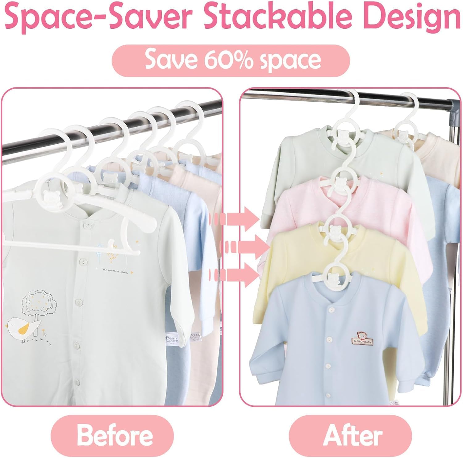 HGYZE Baby Hangers non-slip edges prevent slips and wrinkles