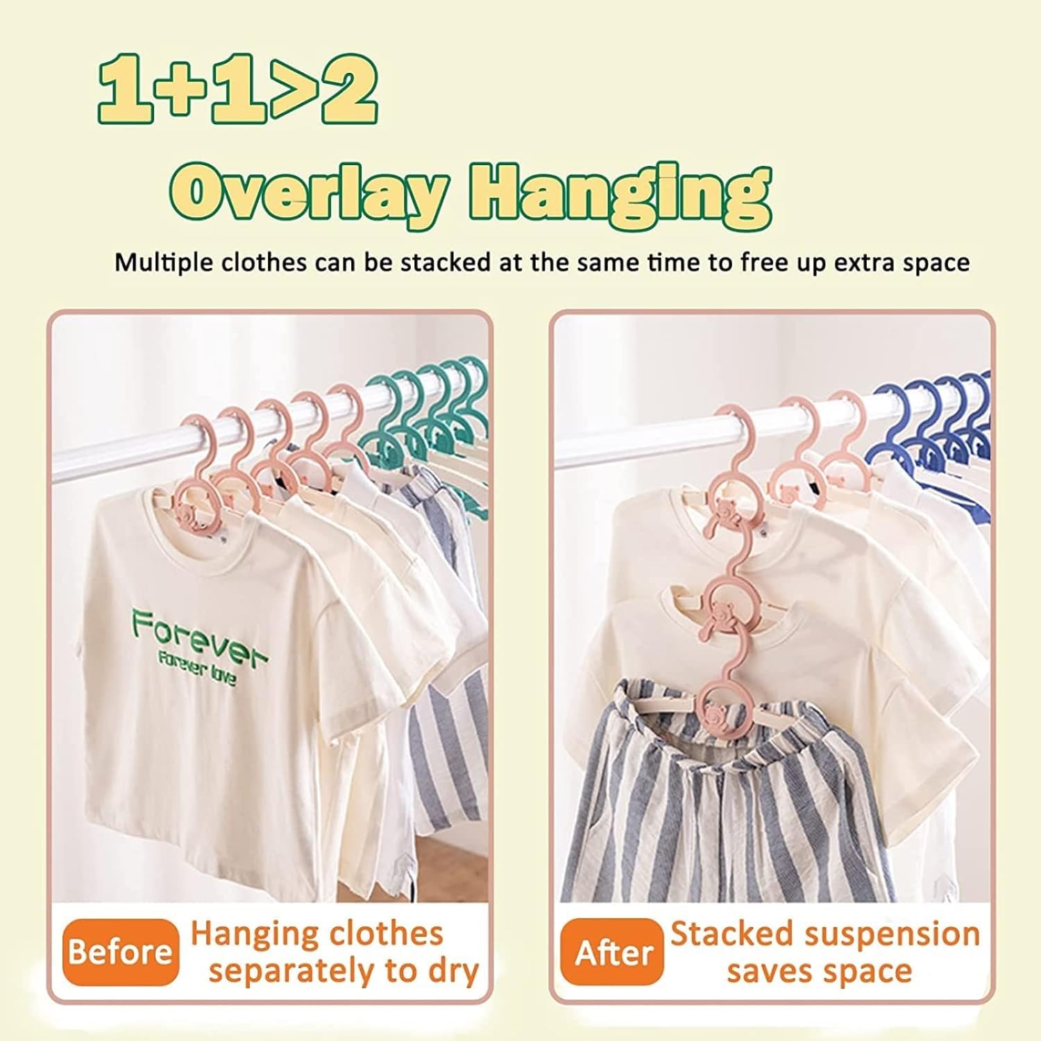 HGYZE Baby Hangers pants waistband loading without clips