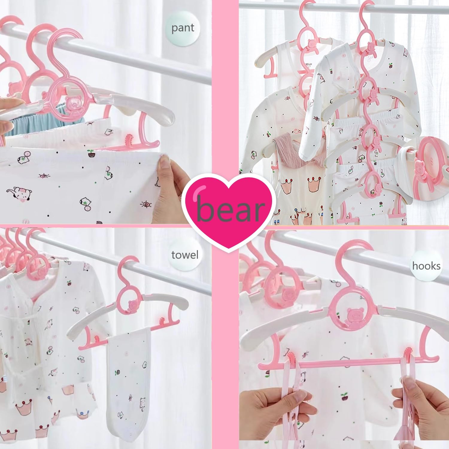 HGYZE Baby Hangers pink nursery set suits newborns to toddlers