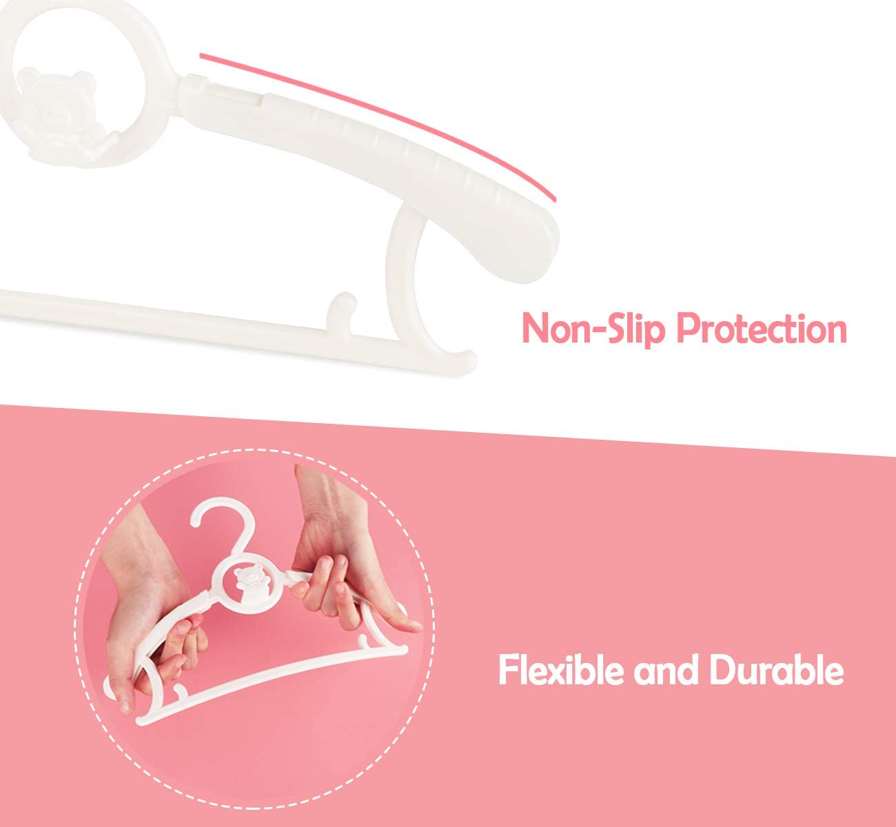 HGYZE Baby Hangers slim space-saving profile for small nurseries