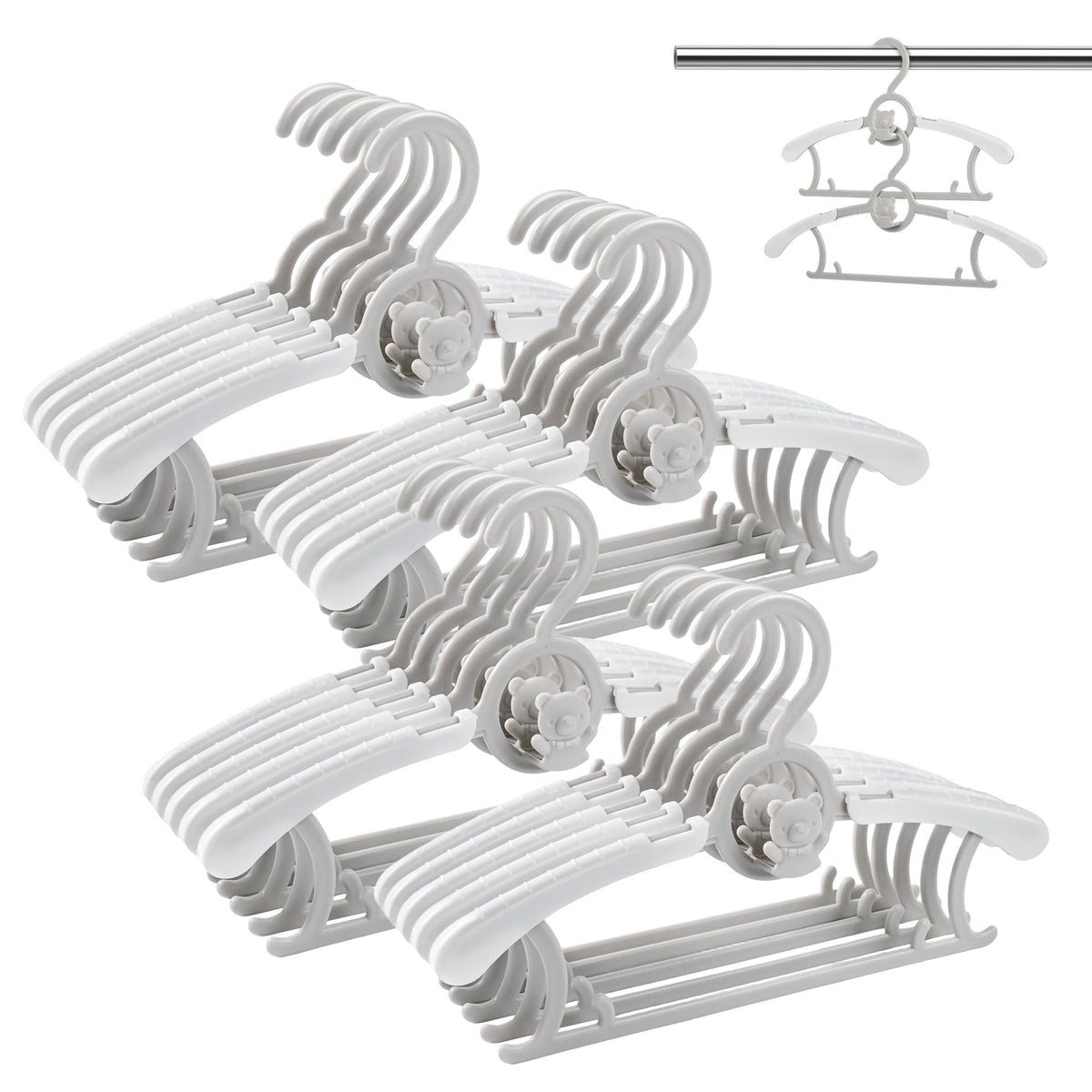 HGYZE Baby Hangers in grey with ultra-thin, non-slip design for compact nurseries