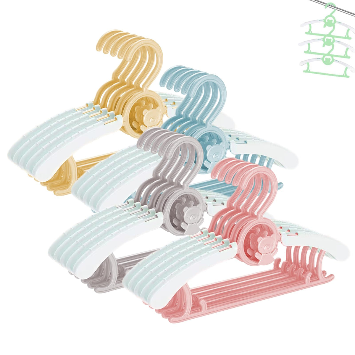 HGYZE stackable baby hanger for compact nursery organization.