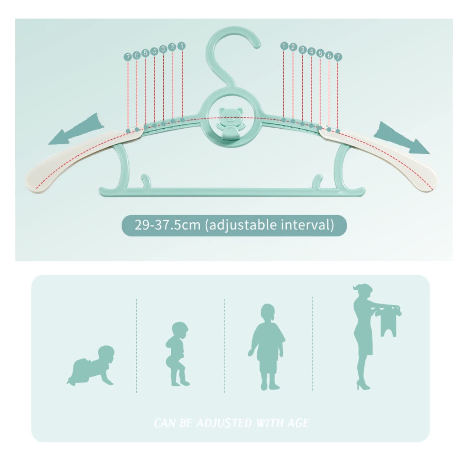 HGYZE infant hangers adjustable 11-14 inches fit from birth