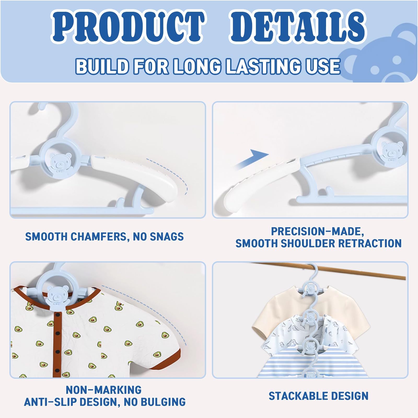 HGYZE infant closet stackable hangers save space